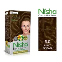 Nisha Cream Hair Color With The Benefits Of Natural Henna Extracts, Sunflower  Avocado Oil, Easy To Use Hair Color 120ml Pack of 1, Light Brown ?-thumb2