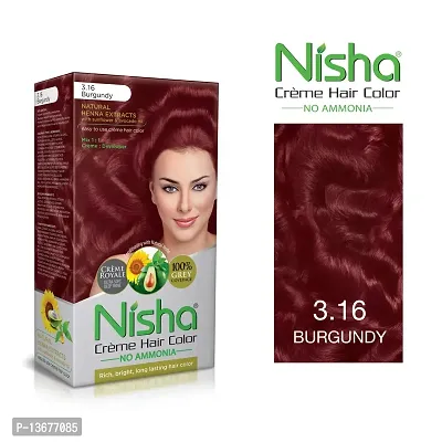 Nisha Creme Hair Color Combo Pack Burgundy & Golden Blonde Rich, Bright, Long Lasting Shine Hair Colour (60gm + 90ml + 18ml Nisha Conditioner) ?-thumb2