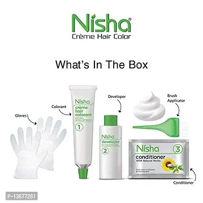 Nisha Creme Hair Color Combo Pack of Golden Brown 120gm Jumbo + 40gm Sachet Pack-thumb5