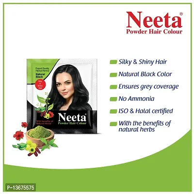 Neeta Natural Henna Based Hair Color Silky  Shiny Soft Hair with benefit of Natural Herbs 5gm Each Pack (Natural Black, Pack of 12)-thumb4