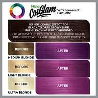 Nisha Cosglam Semi Permanent Hair Color for Unisex, Infused Conditioner, Glossy Finish, No Ammonia, No Peroxide  Non Oxidative, Vegan Highlights Hair Dye 120g #22 French Plum (Purple)-thumb3