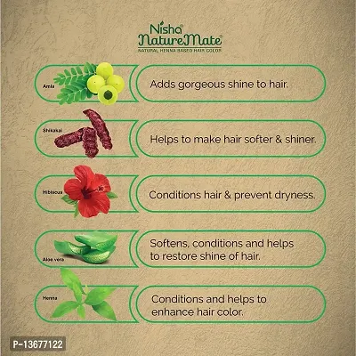 Nisha Nature Mate Henna Based Hair Color Powder Without Ammonia Natural Hair Color-thumb3