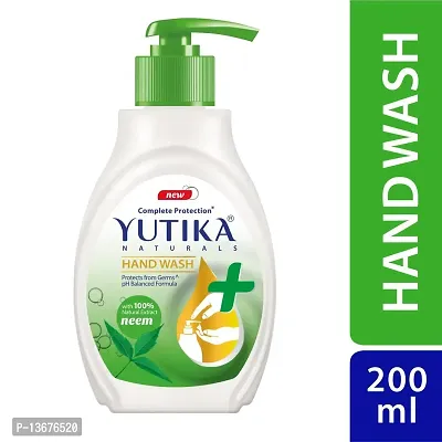 Yutika Naturals Complete Protection Neem Handwash 100% Natural Extract Liquid Soap 200ml Pump, With 180ml Liquid Refill Handwash-thumb2