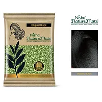 Nisha Nature Mate Henna Based Hair Color for Women Men No Ammonia 100% Herbal Protection and Long-Lasting Strong Shine Hair 25g Pack of 8 (Original Black)-thumb1