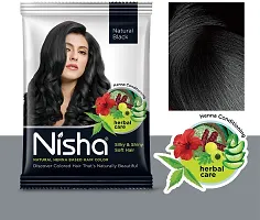 Nisha Black Hair Color Dye Hair Henna With 1 Hair Dye Brush, 10g (Pack Of 10) - Natural Black-thumb1