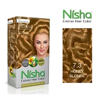 Nisha Cream hair color (120 ml/each) with Rich, Bright, Long Lasting Shine Hair Color NO AMMONIA Cream FORMULA smooth care for your precious hair! Honey Blonde 7.3 (Pack of 2)-thumb1