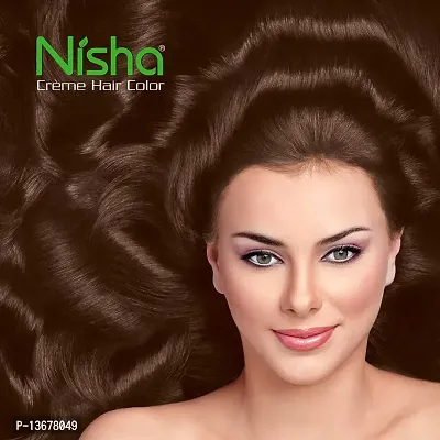 Nisha Creme Hair Color Combo Pack of Light Brown 120gm Jumbo + 40gm Sachet Pack ?-thumb4