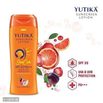 Yutika Sunscreen Lotion SPF 30 PA+++ with UVA & UVB Protection, Sunscreen for Women and Men, Sun Cream for All Skin Types - 300ml-thumb4