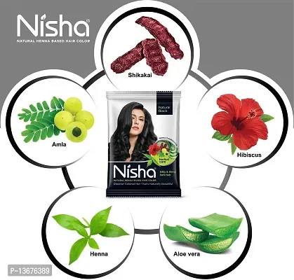 Nisha Natural Black Hair Color Dye Henna Based Black Dye Henna For Hair Men Women Hair Color Black Henna Powder Hair Color Dye Black Without Ammonia 10gm Pack of 10-thumb5