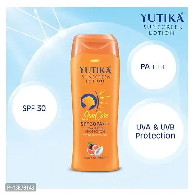 Yutika Sunscreen Lotion SPF 30 PA+++ with UVA & UVB Protection, Sunscreen for Women and Men, Sun Cream for All Skin Types - 300ml-thumb3