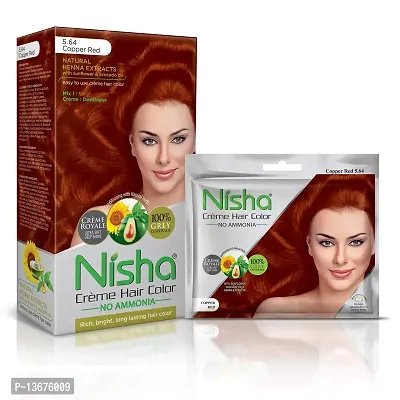 Nisha Creme Hair Color Combo Pack of Copper Red 120gm Jumbo + 40gm Sachet Pack ?