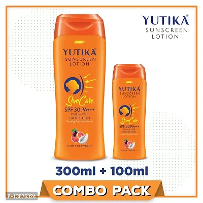 Yutika Sunscreen Lotion SPF 30 PA+++ with UVA  UVB Protection, Sunscreen for Women and Men, Sun Sun Cream for All Skin Types-thumb2