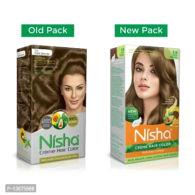 Nisha Hair Color Cr?me Dark Blonde Cream Hair Color Rich Bright Long Lasting Hair Colouring For Ultra Soft Deep Shine 100% Grey Coverage Conditioning With Natural Herbs Dark Blonde Pack of 3-thumb2