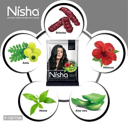 Nisha Black Hair Color Dye Hair Henna With 1 Hair Dye Brush, 10g (Pack Of 10) - Natural Black-thumb5