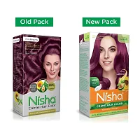 Nisha Cr?me Hair Color with Natural Henna Extracts, 60g + 60ml + 18ml - Wine Burgundy (Pack of 1)-thumb1