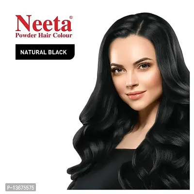 Neeta Natural Henna Based Hair Color Silky  Shiny Soft Hair with benefit of Natural Herbs 5gm Each Pack (Natural Black, Pack of 12)-thumb3