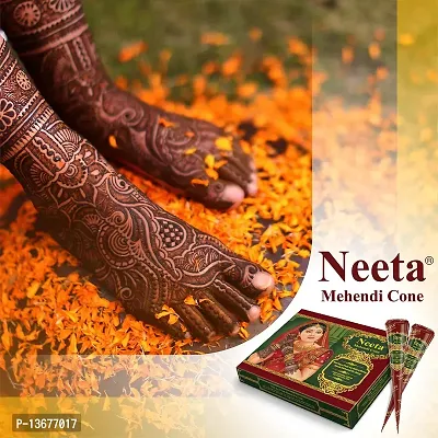 Neeta Mehendi Cone Body Art All Natural Herbal Pure Henna Past (12 Pieces in a Box) Pack of 1-thumb4