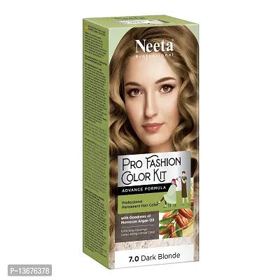 Neeta Professional Pro Fashion Color Kit Permanent Hair Color Dark Blonde 7.0-thumb0