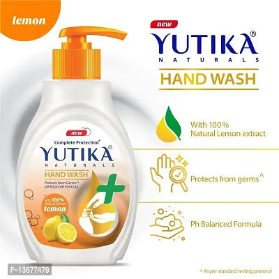 Yutika Naturals Complete Protection Lemon Handwash 100% Natural Extract Liquid Soap Pump, 200ml (Pack of 2)-thumb3