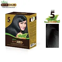 Nisha Quick Hair Color, 5 Minute Hair Color for Women  Men, Ammonia Free Henna Based Hair Colour, 100% Grey Coverage, Black Hair Dye, Natural Black Hair Color-thumb2