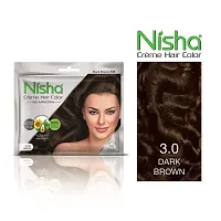 Nisha Cream Hair Color Rich Bright Long Lasting Hair Colouring For Ultra Soft Deep Shine 100% Grey Coverage Conditioning With Natural Herbs Dark Brown (Pack of 6)-thumb1