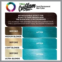 Nisha Cosglam Semi Permanent Hair Color for Unisex, Infused Conditioner, Glossy Finish, No Ammonia, No Peroxide  Non Oxidative, Vegan Highlights Hair Dye 120g #53 Electric Teal-thumb4