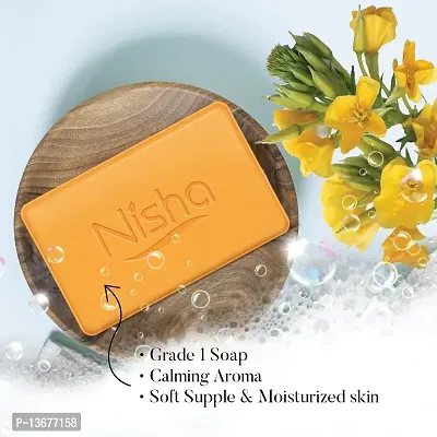 Nisha Luxury Soap Bar Pure Glycerin & Primrose 100g (Pack of 6) Peach-thumb2