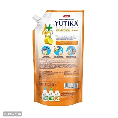 Yutika Naturals Hand Wash Complete Protection 100% Natural Extract for Hand Hygiene Protect from Germs pH Balanced Formula Lemon 750ml (Pack of 2)-thumb3