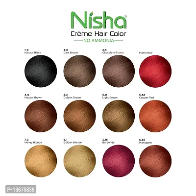 Nisha Cream Hair color no ammonia Cream formula (60gm+60ml Each Pack) Golden Brown (Pack of 1)-thumb5