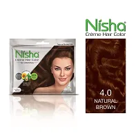 Nisha Cream Hair Color Rich Bright Long Lasting Hair Colouring For Ultra Soft Deep Shine 100% Grey Coverage Conditioning With Natural Herbs Natural Brown (Pack of 6)-thumb1