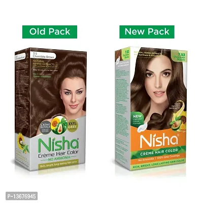 Nisha Cr?me Hair Color, 7.53 Chocolate Blonde Hair Colour For Women and Men (Pack of 1)-thumb2