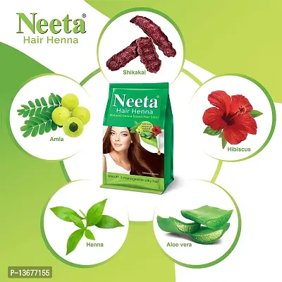 Neeta Henna Based Hair Color Powder, 125g (Pack of 4) - Natural Brown-thumb3