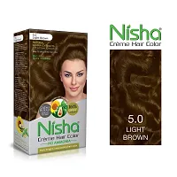 Nisha Cr?me Hair Color (60gm + 60ml + 18ml Conditioner for Each) Combo Pack of Natural Black  Light Brown ?-thumb2