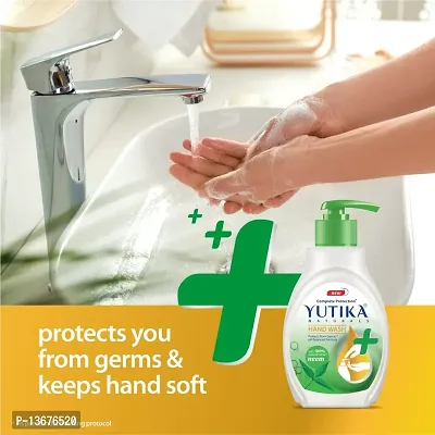 Yutika Naturals Complete Protection Neem Handwash 100% Natural Extract Liquid Soap 200ml Pump, With 180ml Liquid Refill Handwash-thumb5