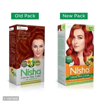 Nisha Long Lasting Copper Red Creme Hair Color For Women and Men Hair Colour 100% Grey Coverage With Natural Herbs and Henna Extracts For Hair Color Pack of 2-thumb2