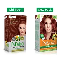 Nisha Cr?me Permanent Hair Color, Natural Extract, Bright, Shiny Hair Colour For Women, 60g + 60ml - 5.5 Mahogany ?-thumb1