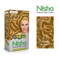 Nisha Creme Hair Color Combo Pack Golden Blonde  Flame Red Rich, Bright, Long Lasting Shine Hair Colour (60gm + 90ml + 18ml Conditioner) ?-thumb1