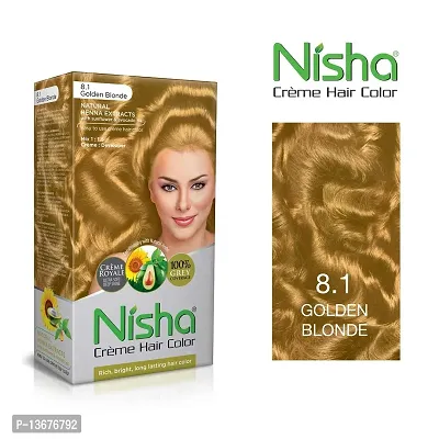 Nisha Creme Hair Color Combo Pack Golden Blonde  Flame Red Rich, Bright, Long Lasting Shine Hair Colour (60gm + 90ml + 18ml Conditioner) ?-thumb2