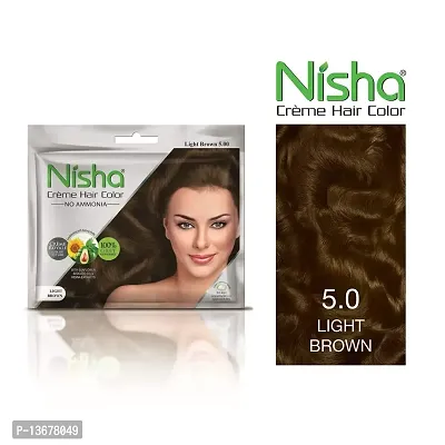 Nisha Creme Hair Color Combo Pack of Light Brown 120gm Jumbo + 40gm Sachet Pack ?-thumb3