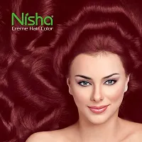 Nisha Cream Hair Color Rich Bright Long Lasting Hair Colouring For Ultra Soft Deep Shine 100% Grey Coverage Conditioning With Natural Herbs Burgundy (Pack of 6)-thumb2