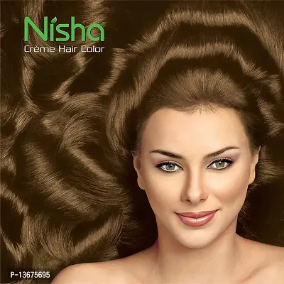 Nisha Cream Hair Color, Hair Highlighting Kit, Hair Color for Unisex, 60ml+60g+18ml - Dark Blonde ?-thumb4