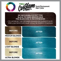 Nisha Cosglam Semi Permanent Hair Color for Unisex, Infused Conditioner, Glossy Finish, No Ammonia, No Peroxide  Non Oxidative, Vegan Highlights Hair Dye 120g #52 Peacock Blue-thumb4