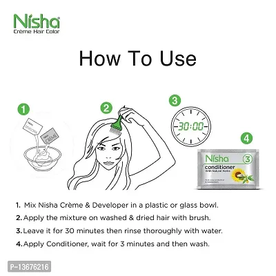 Nisha Cream Hair Color Rich Bright Long Lasting Hair Colouring For Ultra Soft Deep Shine 100% Grey Coverage Conditioning With Natural Herbs Natural Black (Pack of 6)-thumb4