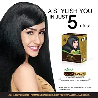 Nisha Quick Hair Color, 5 Minute Hair Color for Women  Men, Ammonia Free Henna Based Hair Colour, 100% Grey Coverage, Black Hair Dye, Natural Black Hair Color-thumb3