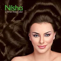 Nisha Cream Permanent Hair Color No Ammonia Cream Formula Permanent Fashion Highlights(60Gm+60Ml Each Pack) Dark Brown (Pack Of 3)-thumb2