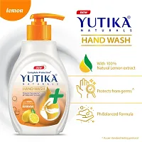 Yutika Naturals Complete Protection Lemon Handwash 100% Natural Extract Liquid Soap Pump, 200ml With 180ml Liquid Refill Handwash-thumb3