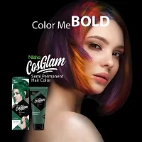 Nisha Cosglam Semi Permanent Hair Color for Unisex, Infused Conditioner, Glossy Finish, No Ammonia, No Peroxide  Non Oxidative, Vegan Highlights Hair Dye 120g #41 Crazy Green-thumb4