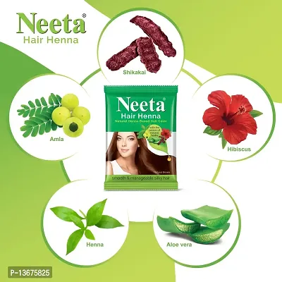 Neeta Hair Henna Colour Natural Brown Hair Color with 5 Natural Herbs, Ammonia Free Hair Colour for Women and Men, Natural Henna Based Hair Color-thumb3