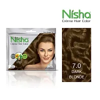 Nisha Cream Hair Color Rich Bright Long Lasting Hair Colouring For Ultra Soft Deep Shine 100% Grey Coverage Conditioning With Natural Herbs Dark Blonde (Pack of 6)-thumb1