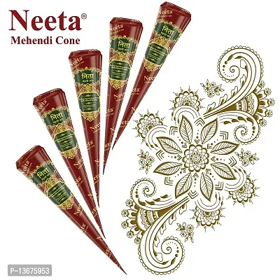 Neeta Mehendi Cone Body Art All Natural Herbal Pure Henna Past (Pack of 24 Pieces) Pack of 2-thumb2